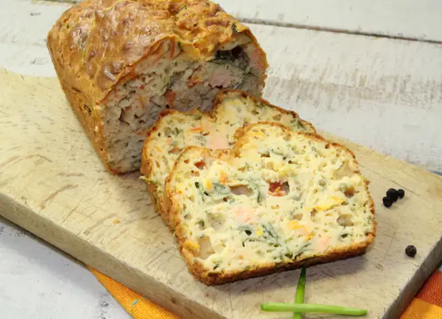 Cake saumon feta olives