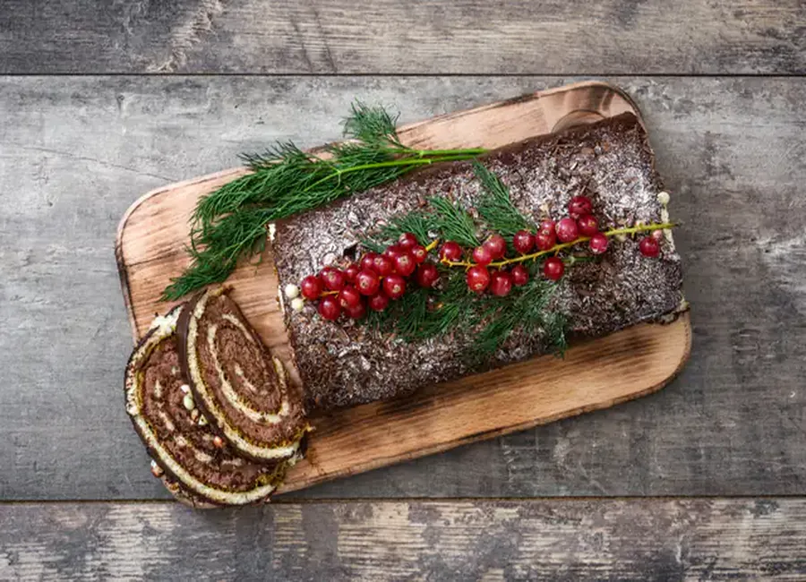 Bûche de noël au chocolat sans gluten