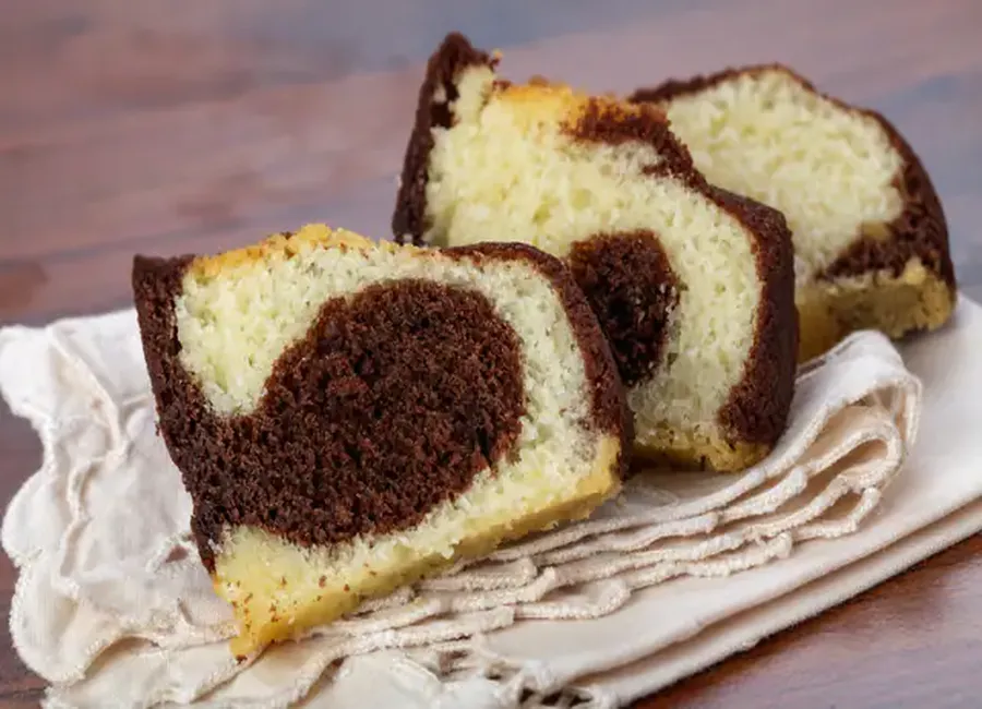 Cake marbré au chocolat noir (sans beurre)