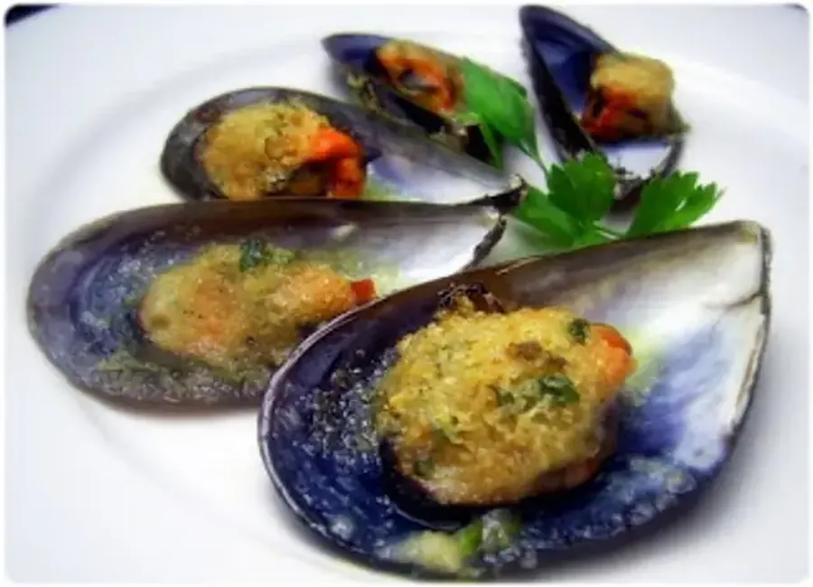 Moules gratinées au poivron