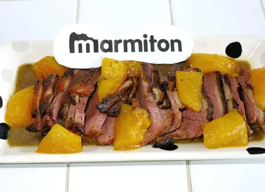 Melon caramélisé et magret de canard