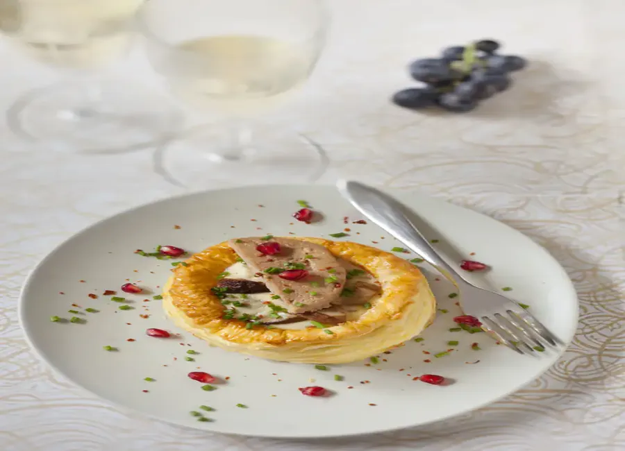Croustade de cèpes au foie gras poêlé