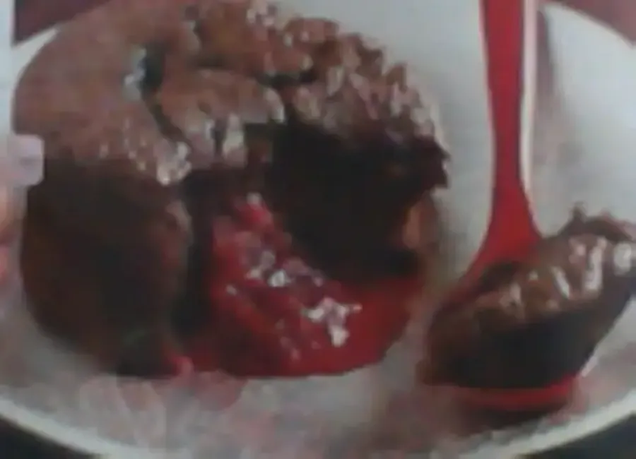 Fondant au chocolat, coeur framboise