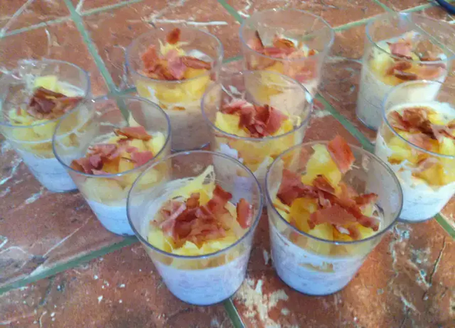 Verrine bacon-ananas