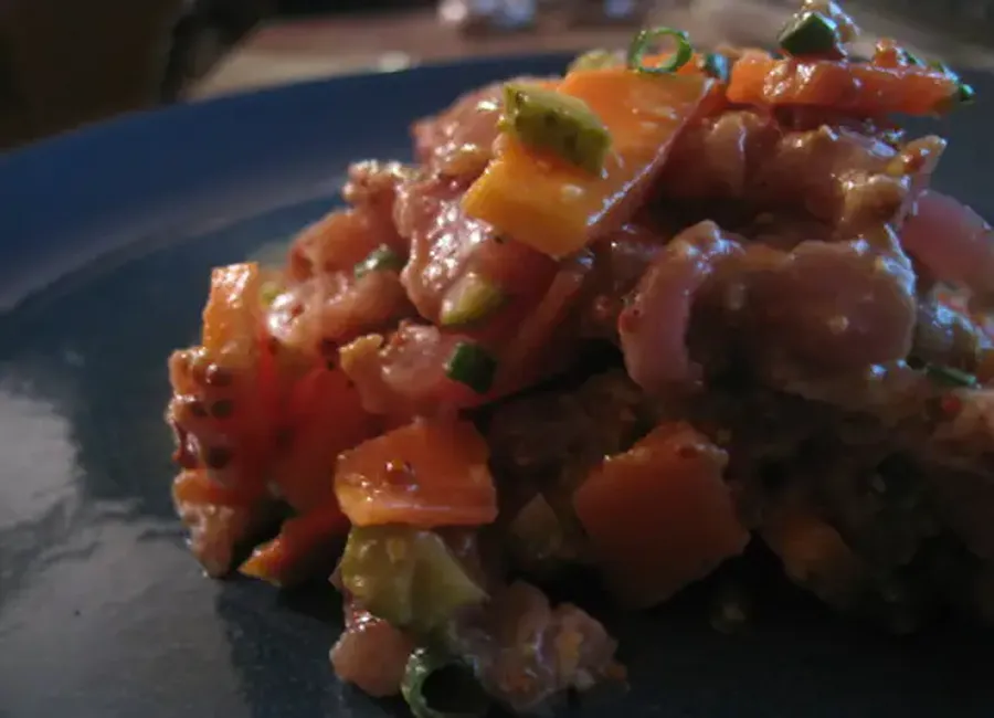 Tartare de thon papaye combava