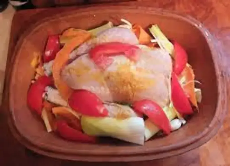 Poulet au four en romertopf