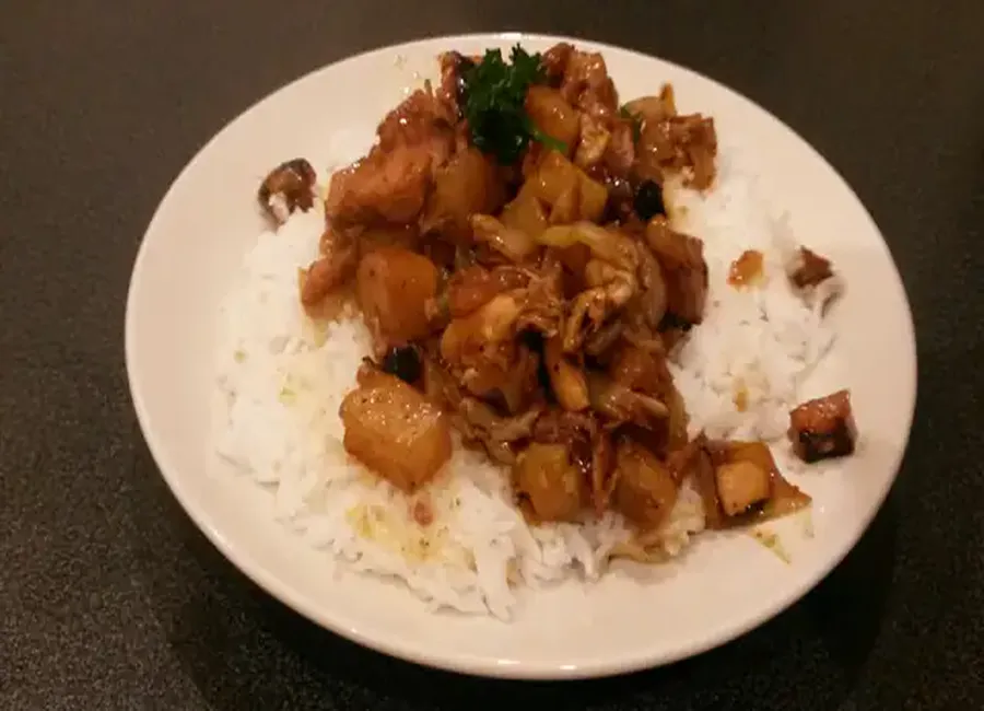 Poulet à l'orange et ananas