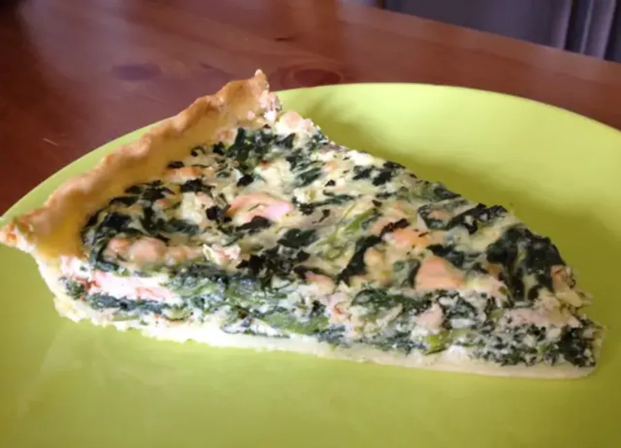 Tarte brousse-épinards-saumon