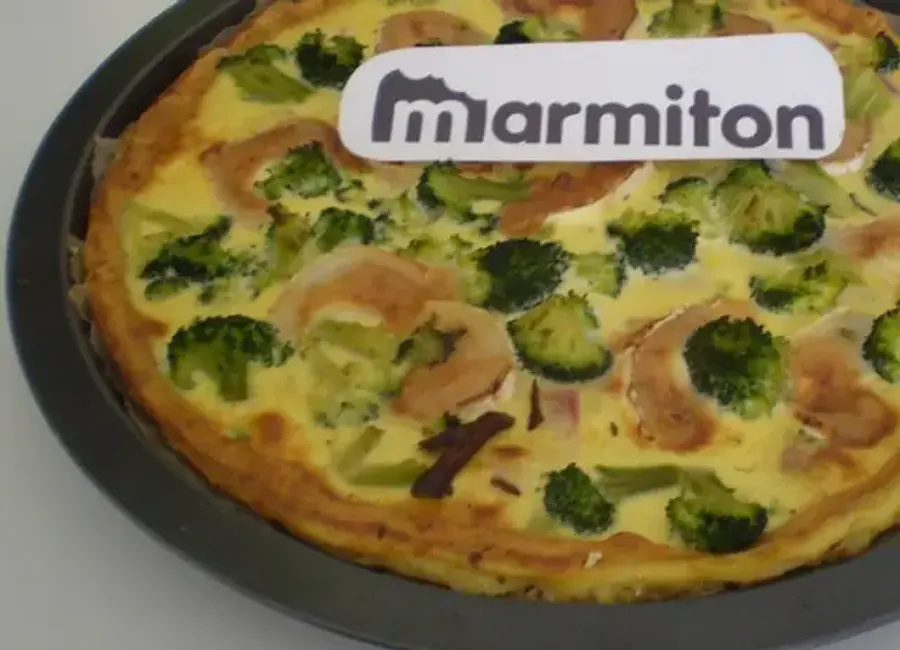 Tarte brocolis, jambon, fromage de chèvre