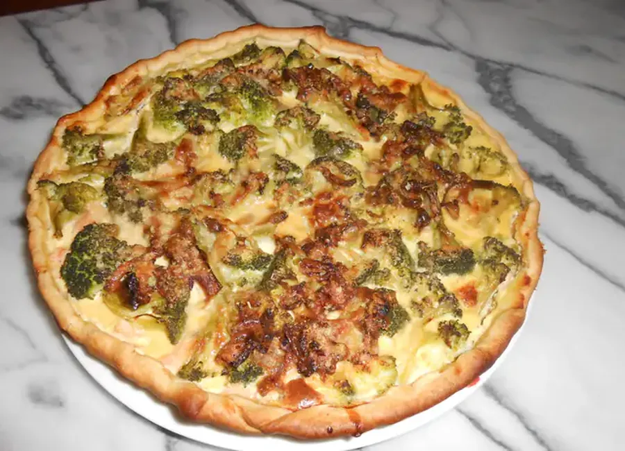 Quiche aux 2 saumons et aux brocolis