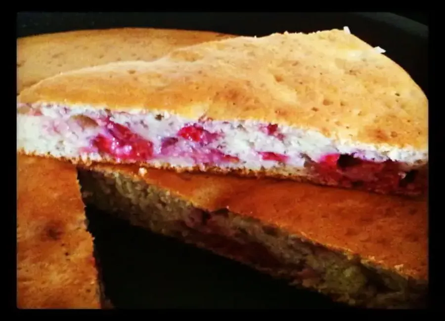 Gâteau au yaourt et aux framboises