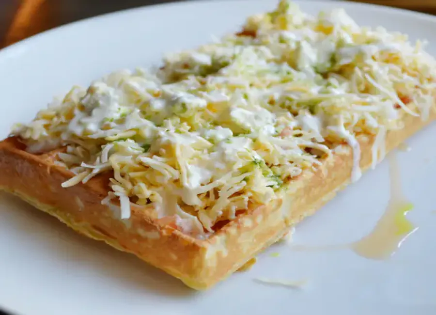 Gaufres aux 3 fromages et pesto