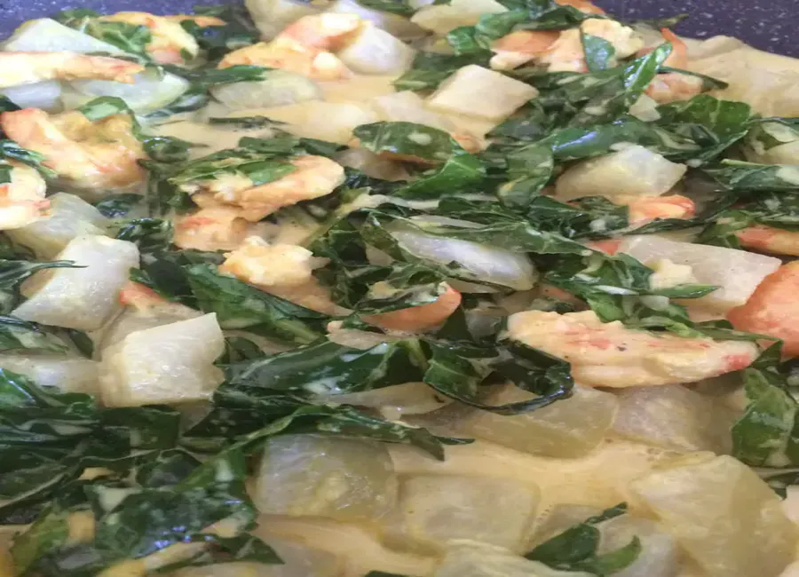 Curry de chou rave et crevettes