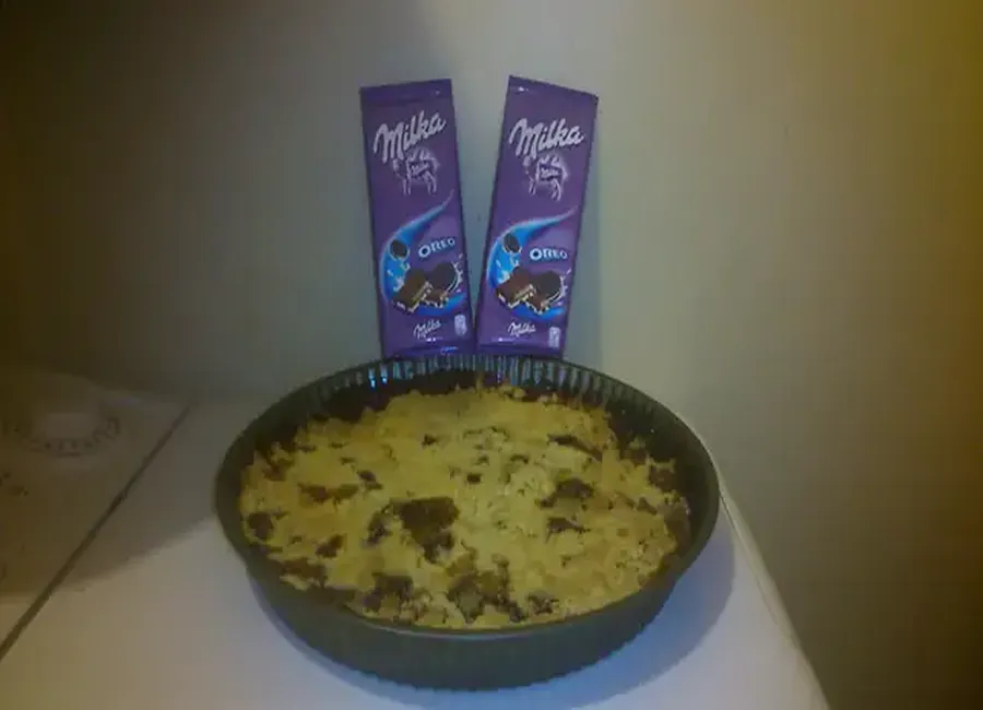 Crumble de fruits au milka oreo