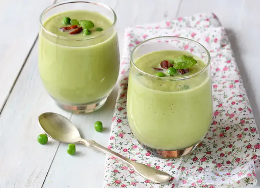 Velouté petits pois - lardons
