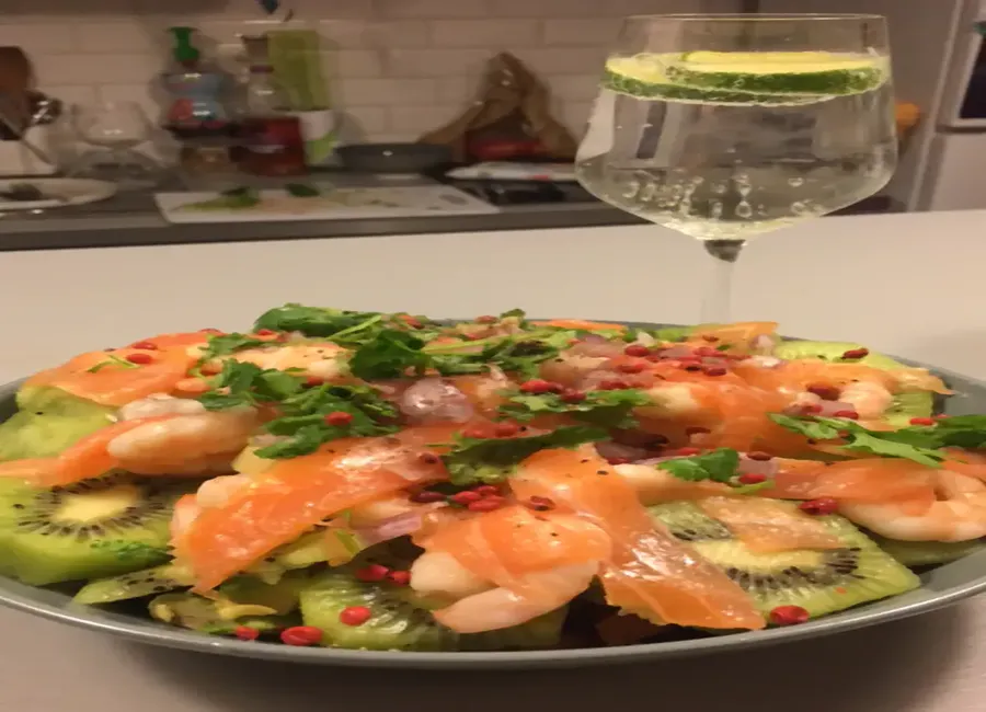 Salade en rose et vert