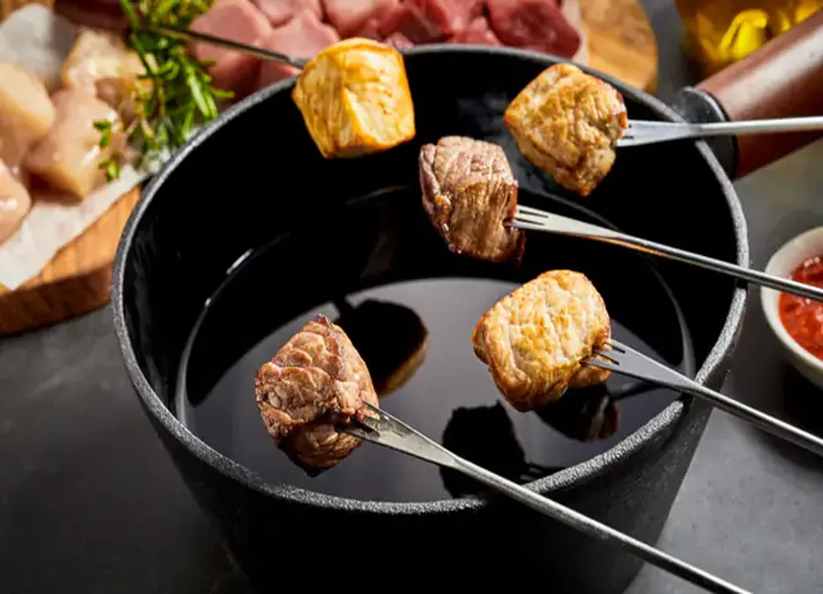 Fondue poulet et boeuf