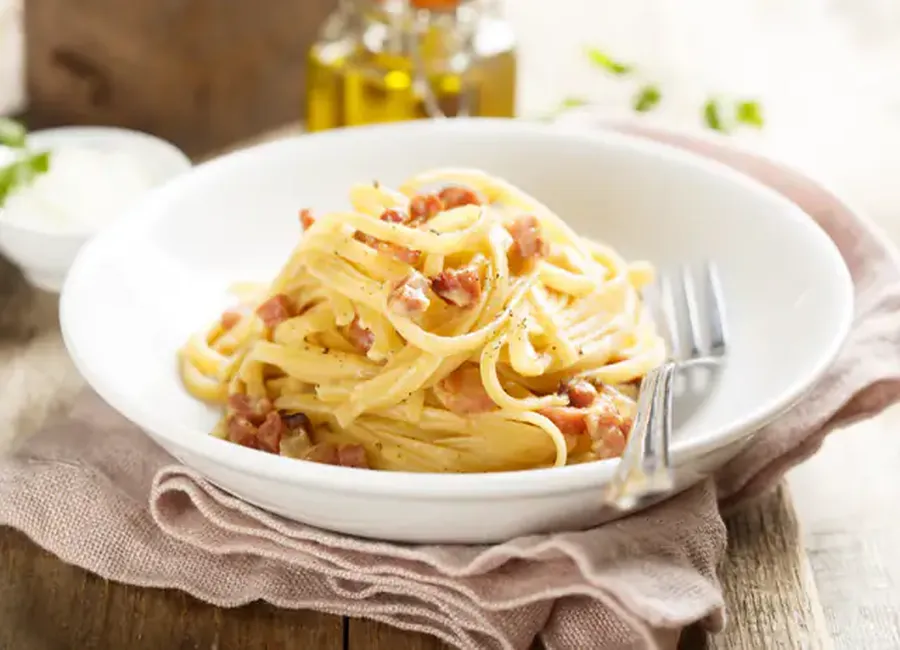 Spaghettis carbonara très simples