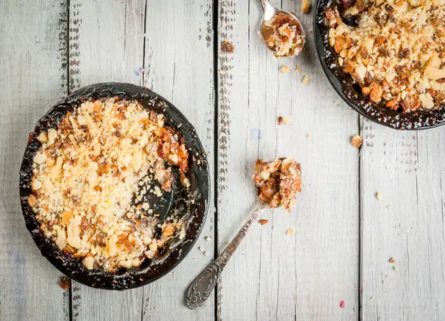 Crumble pommes framboises ultra-simple