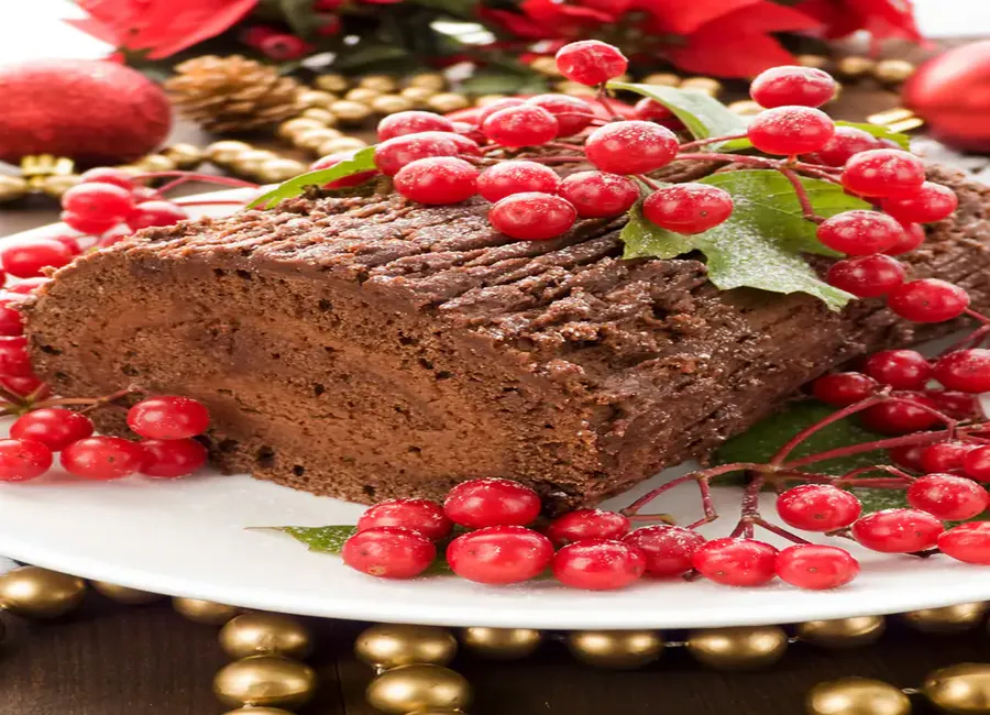 Bûche croustillante poire-chocolat