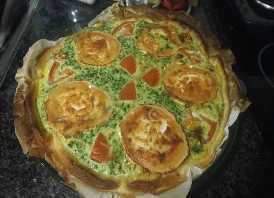 Tarte épinards, tomates, chèvre