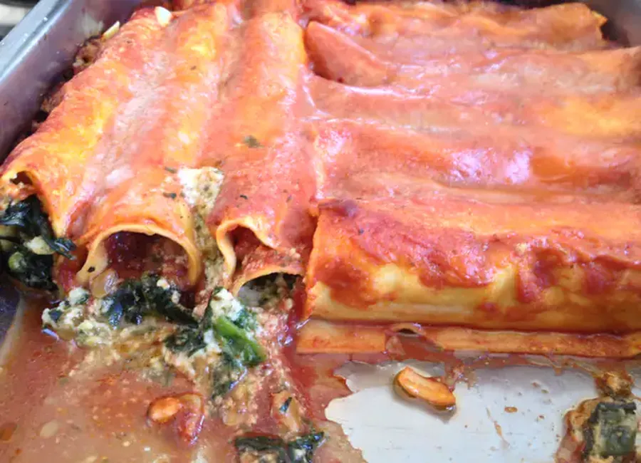Cannelloni aux épinards et au brocciu