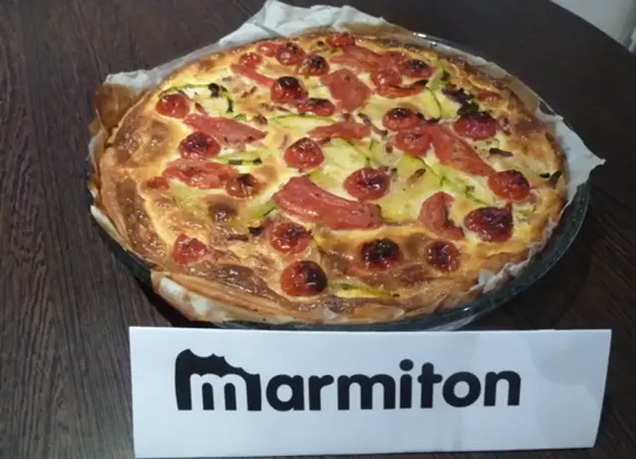 Tarte courgettes tomates à la moutarde à l'ancienne
