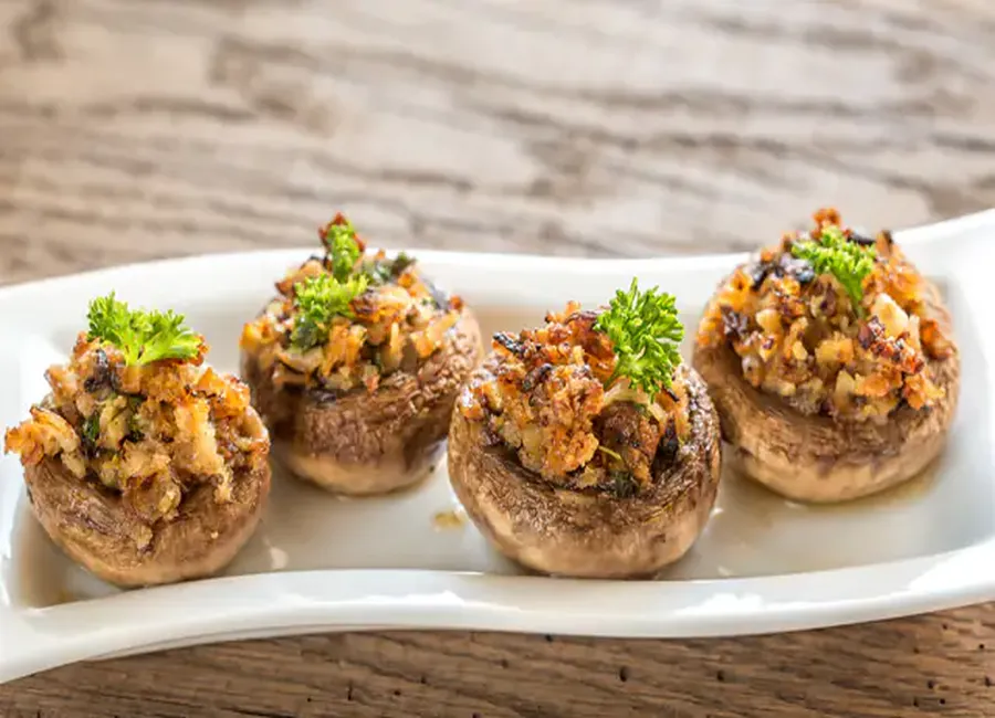 Champignons de paris farcis à la va vite