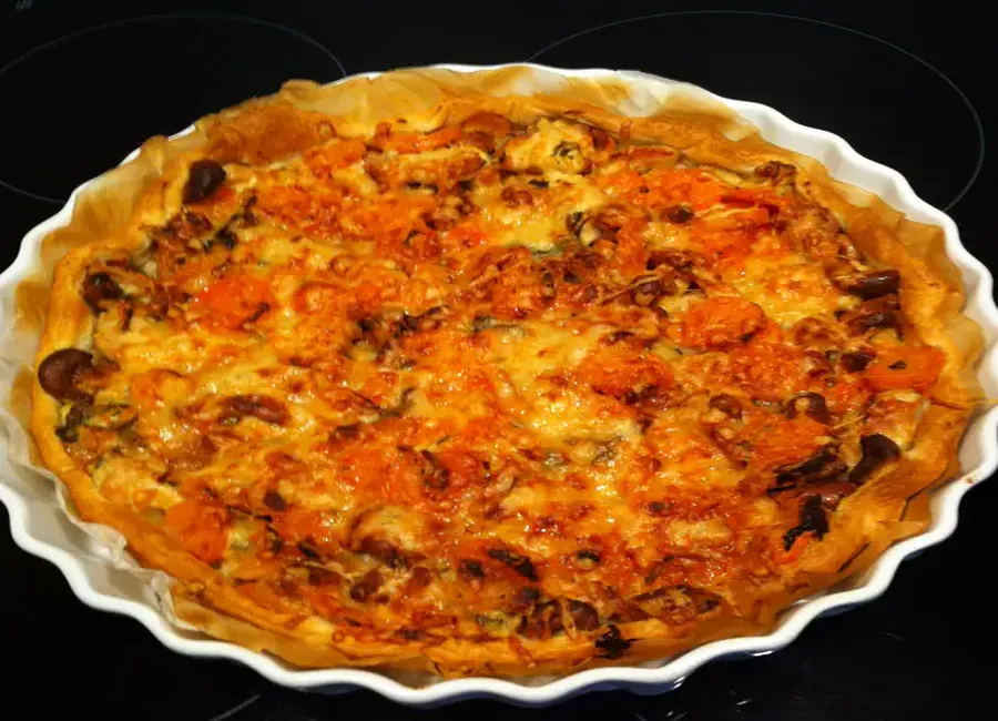 Tarte poulet, carotte, noix de cajou "exkize"