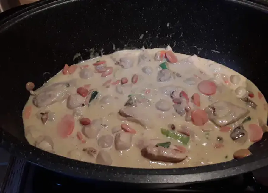 Coquilles saint-jacques et saumon façon blanquette