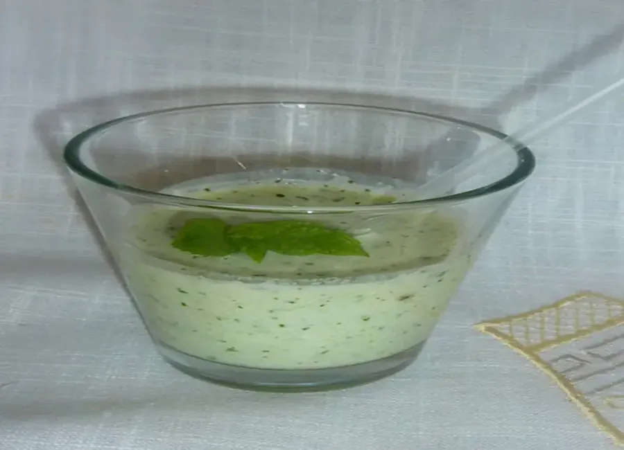 Verrines menthe, bacon et courgettes