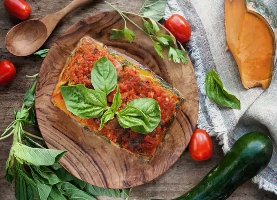 Lasagnes de ratatouille au chèvre frais