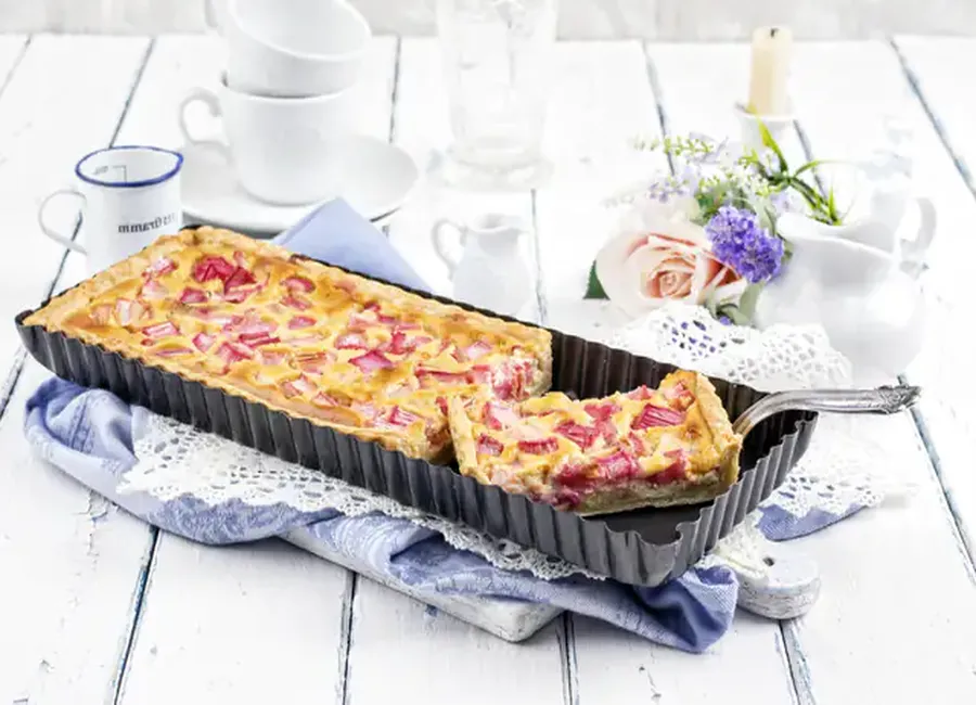 Tarte rhubarbe/ pommes crémeuse