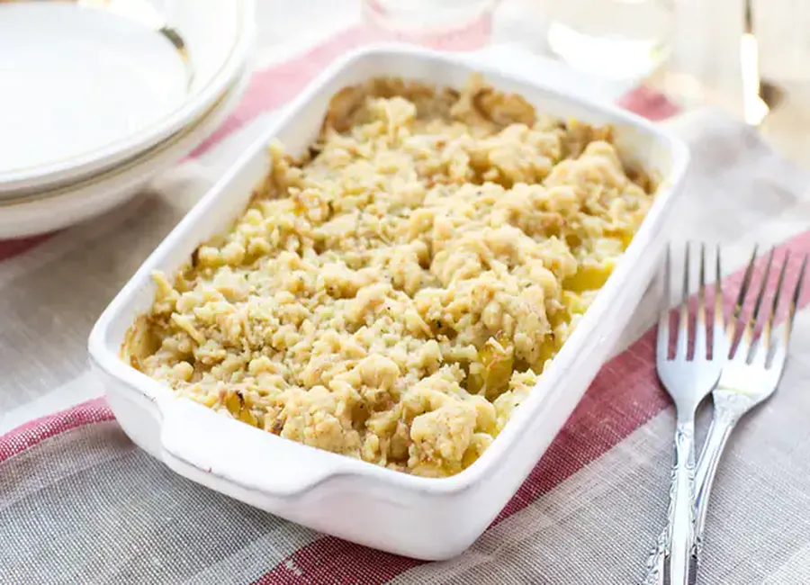 Crumble de courgettes au boursin