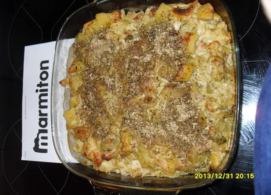 Gratin brocolis chou-fleur lardons