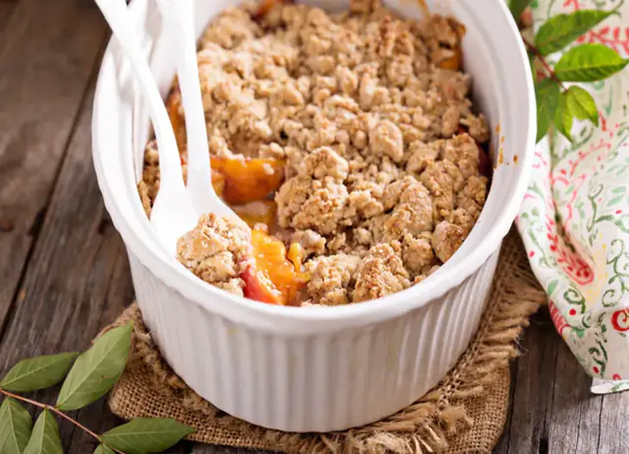 Crumble aux pêches