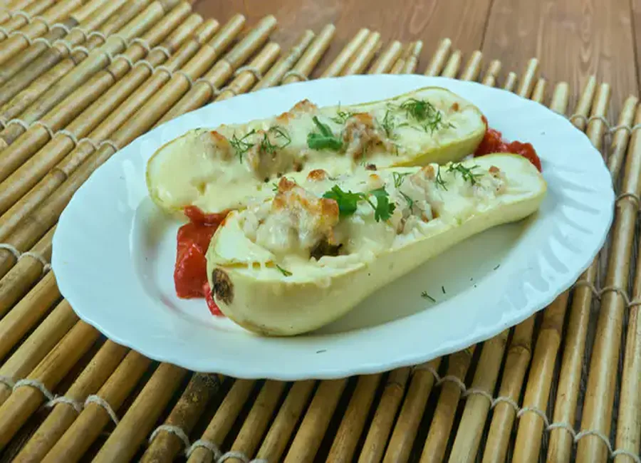 Courgettes rondes farcies (végétariennes)