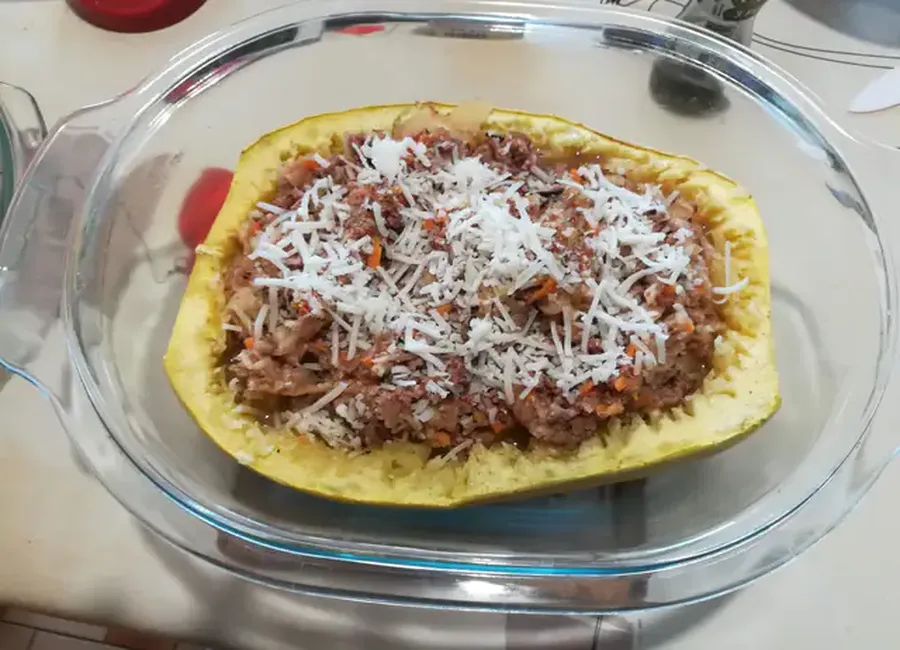 Courgette spaghetti farcie