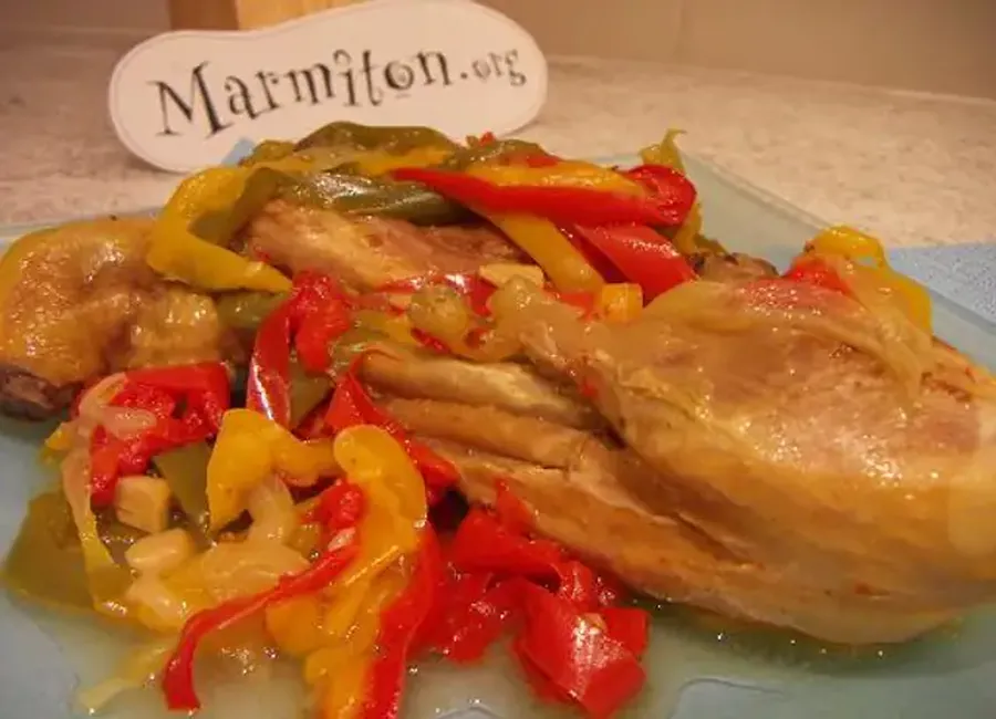 Poulet aux poivrons et safran