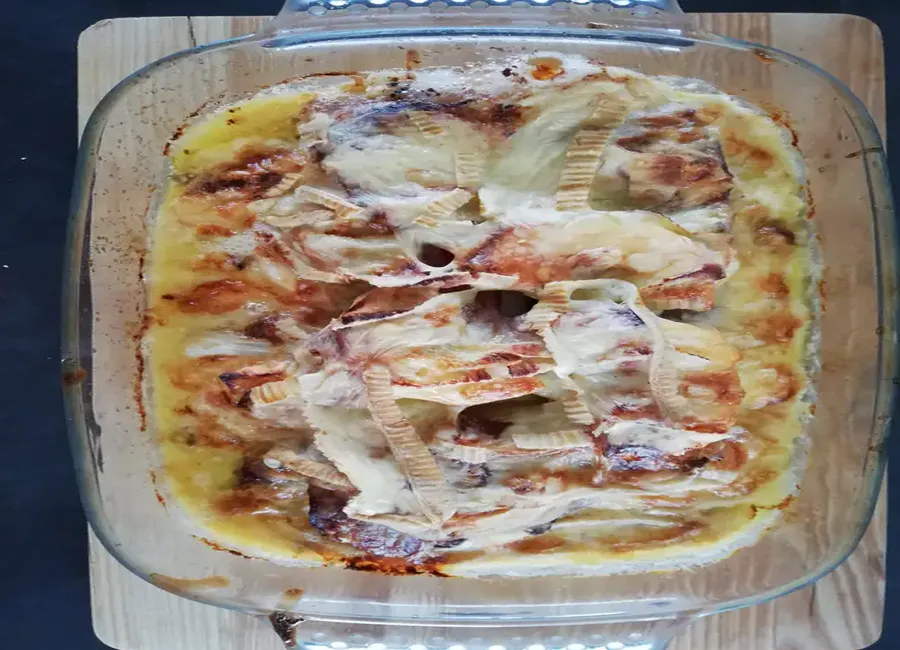 Tartiflette d'endives aux pommes et au lard