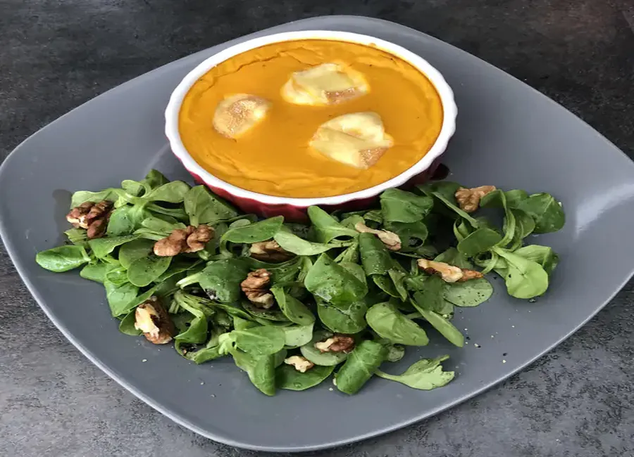 Flan onctueux au potimarron et maroilles