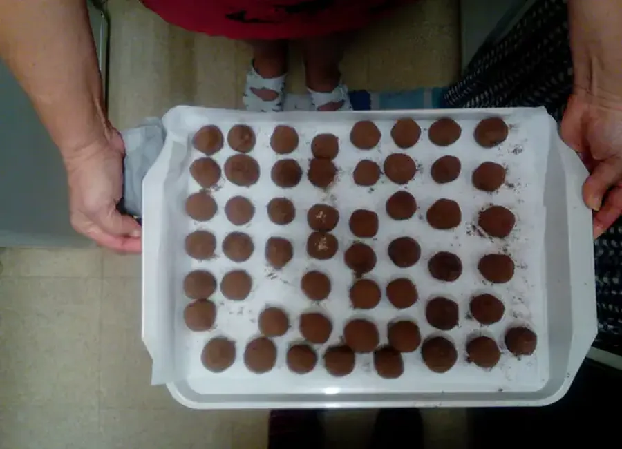 Truffes au chocolat et au caramel salé