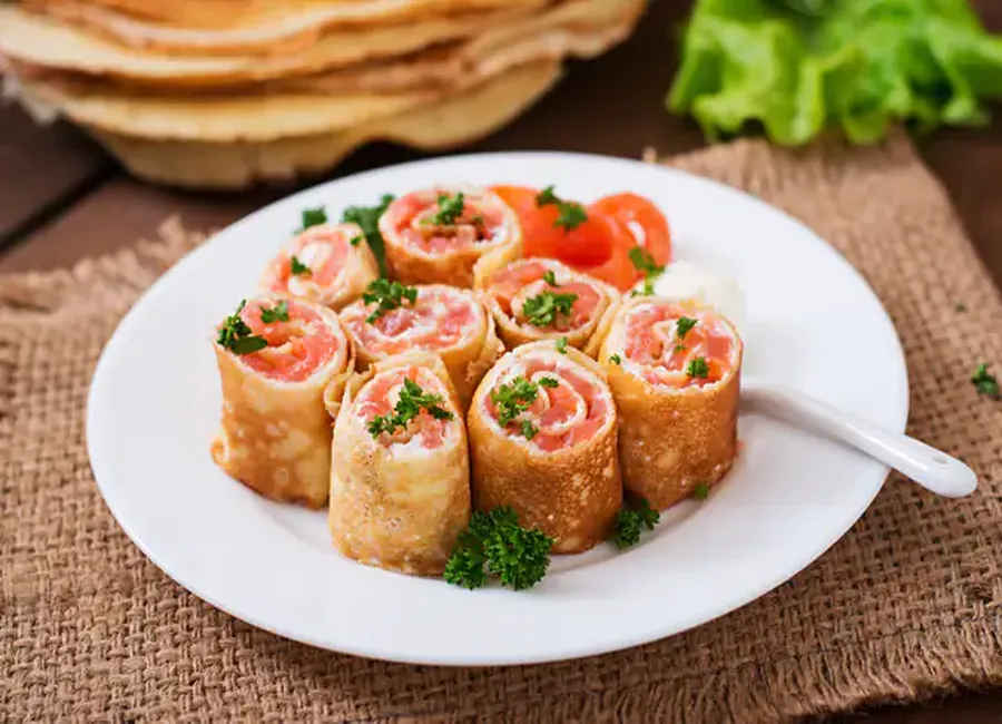 Crêpes au saumon fumé