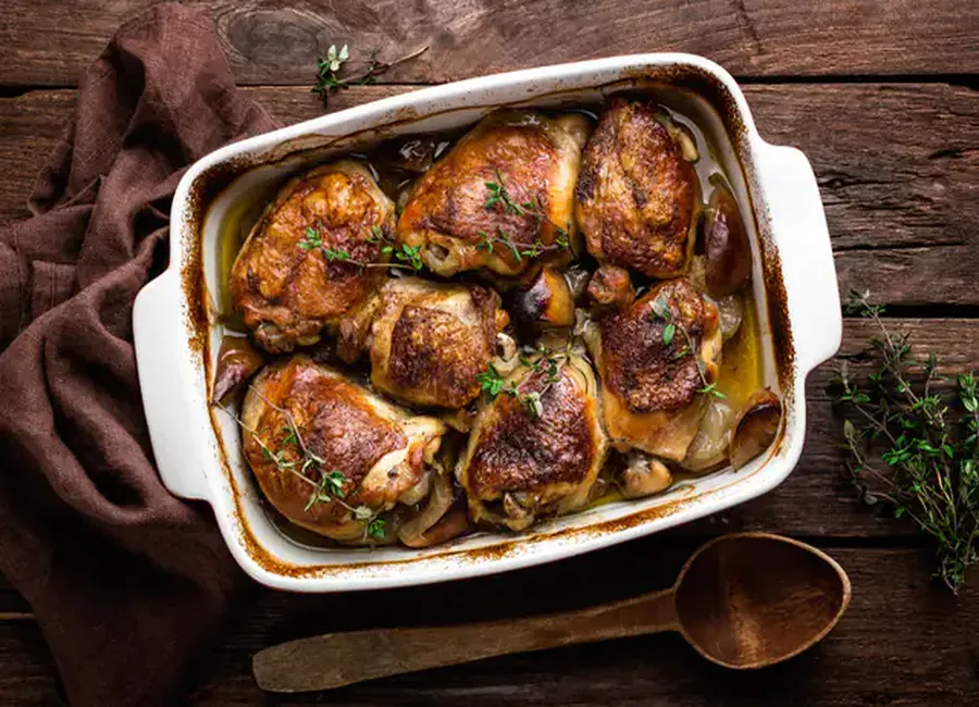 Poulet aux oignons