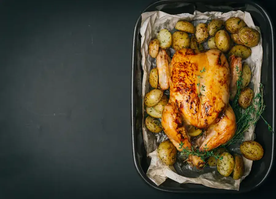 Poulet rôti doré au miel