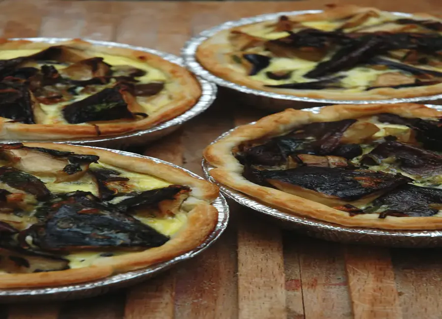 Tarte fine aux shiitake (champignons)
