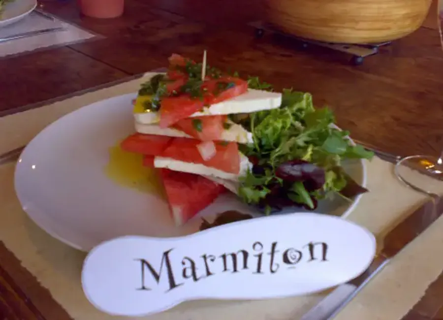 Millefeuille de fêta et pastèque