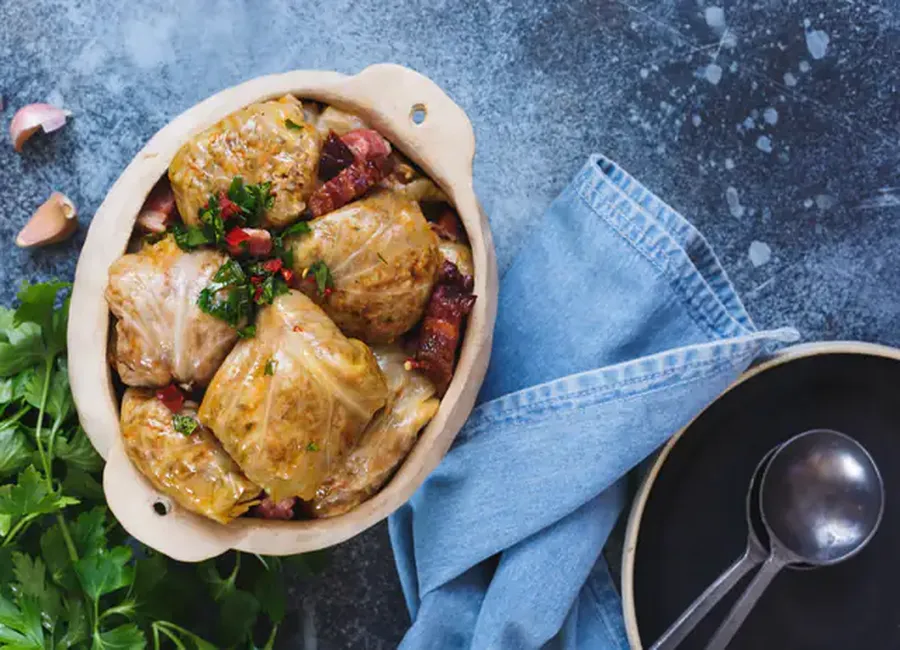 Chou farci façon gratin