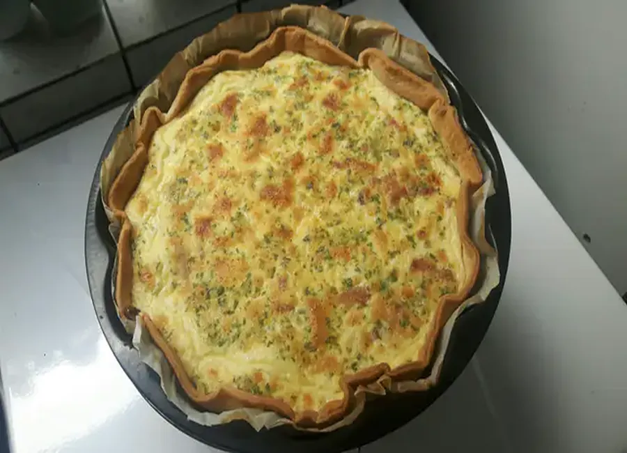 Quiche lardons et petits pois