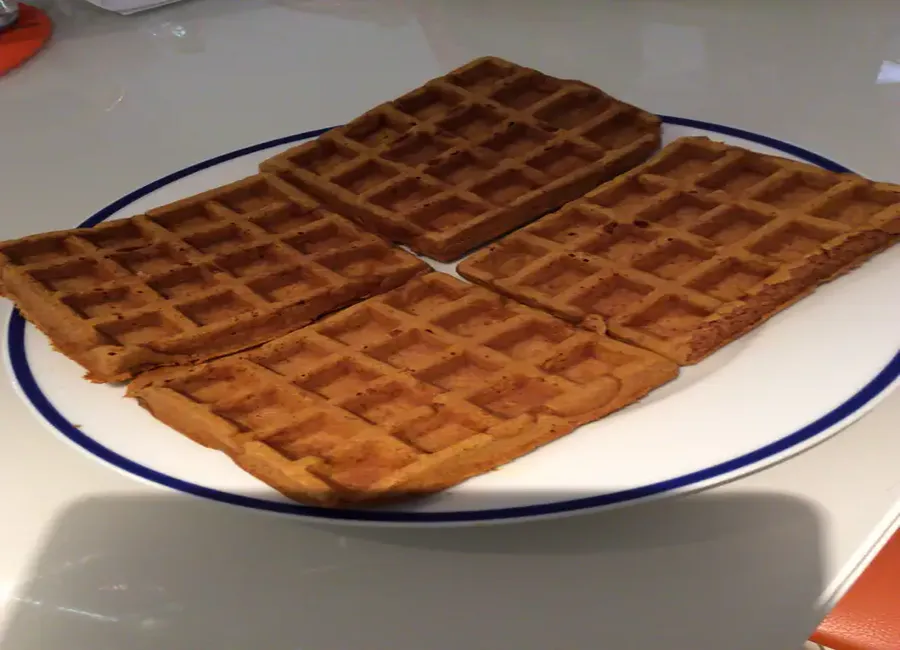 Gaufres au potiron et sarrasin (sans gluten, sas lactose, indice glycémique bas)